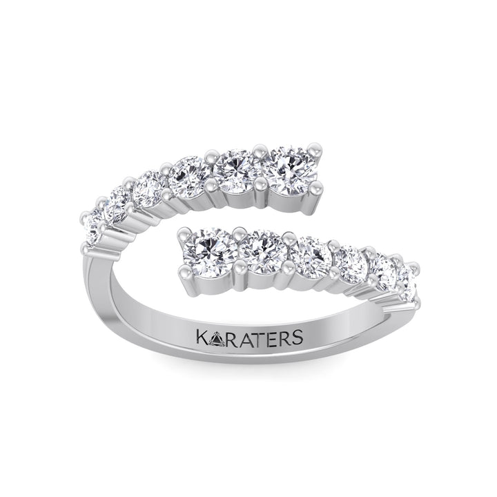 Graduated Round Lab Diamond Wrap Ring, White Gold