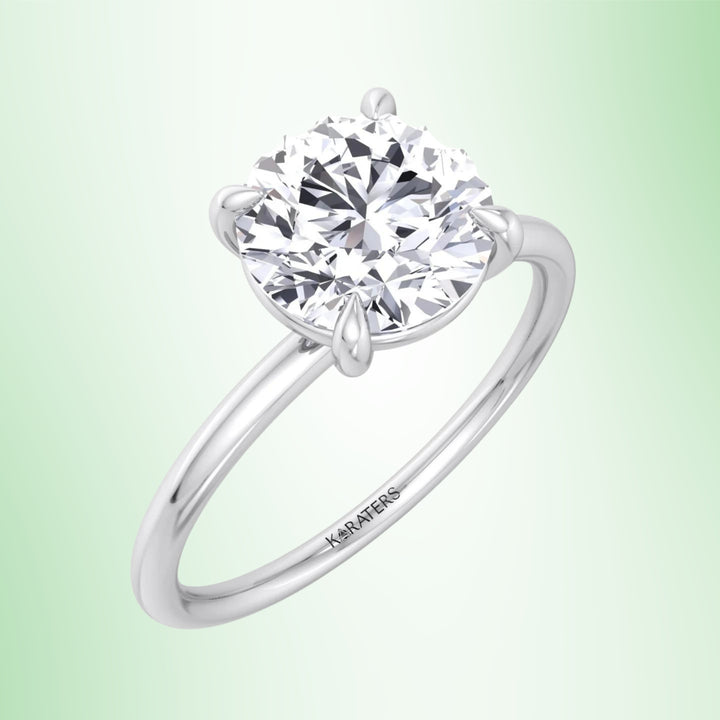 Grande - Thin Band Round Brilliant Lab-Grown Diamond Engagement Ring