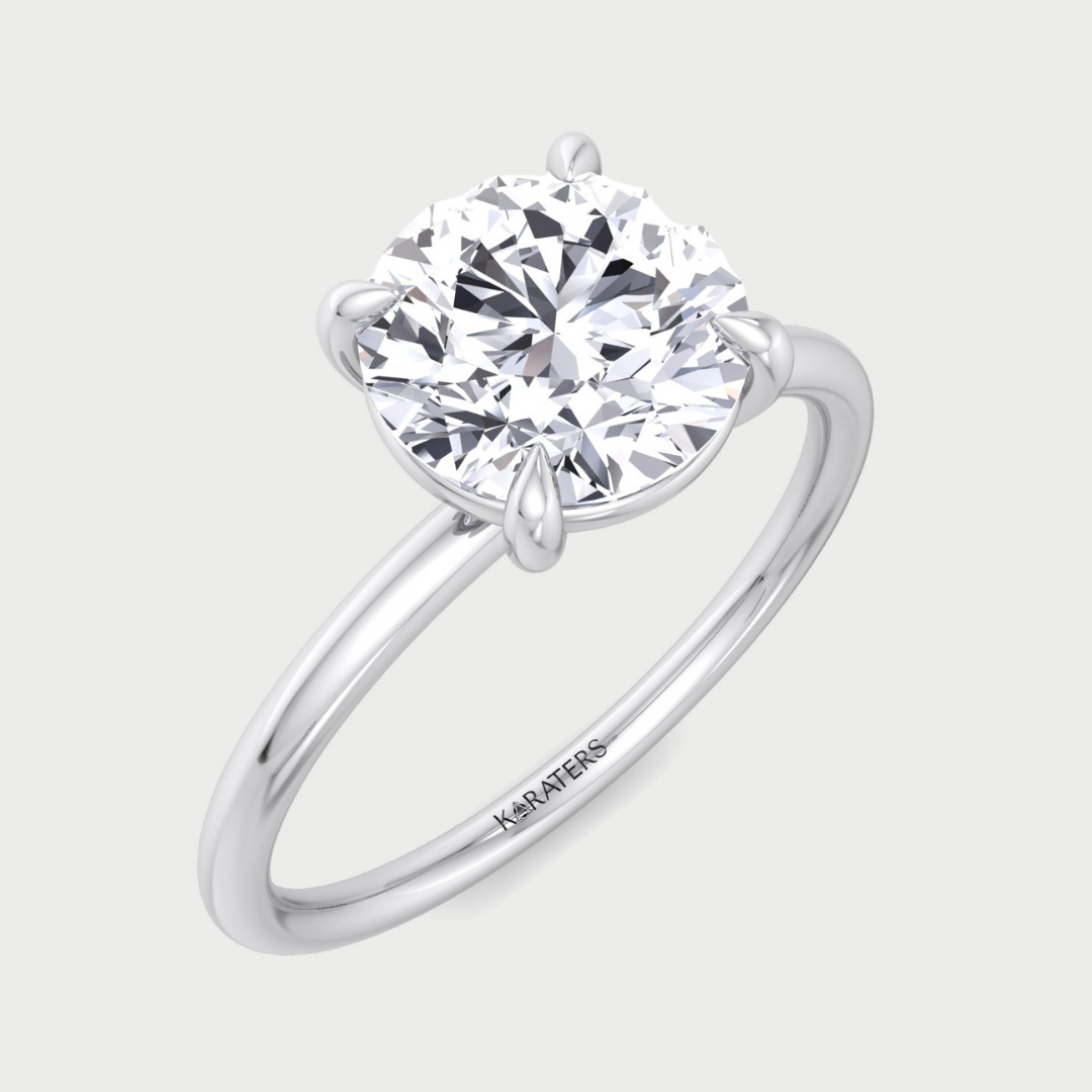 Grande - Thin Band Round Brilliant Lab-Grown Diamond Engagement Ring