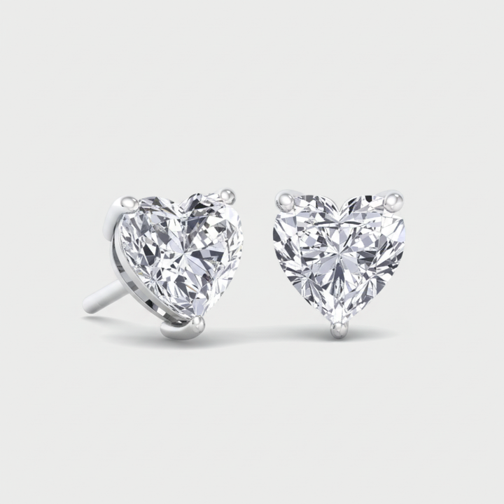 Heart Cut Lab Grown Diamond Studs