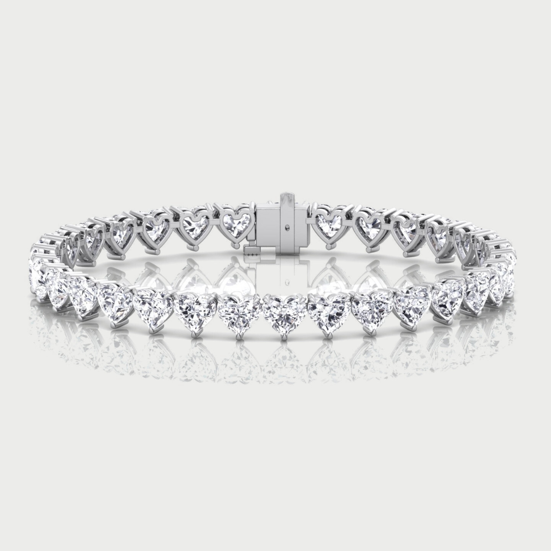 Heart Shape Lab Grown Diamond Tennis Bracelet