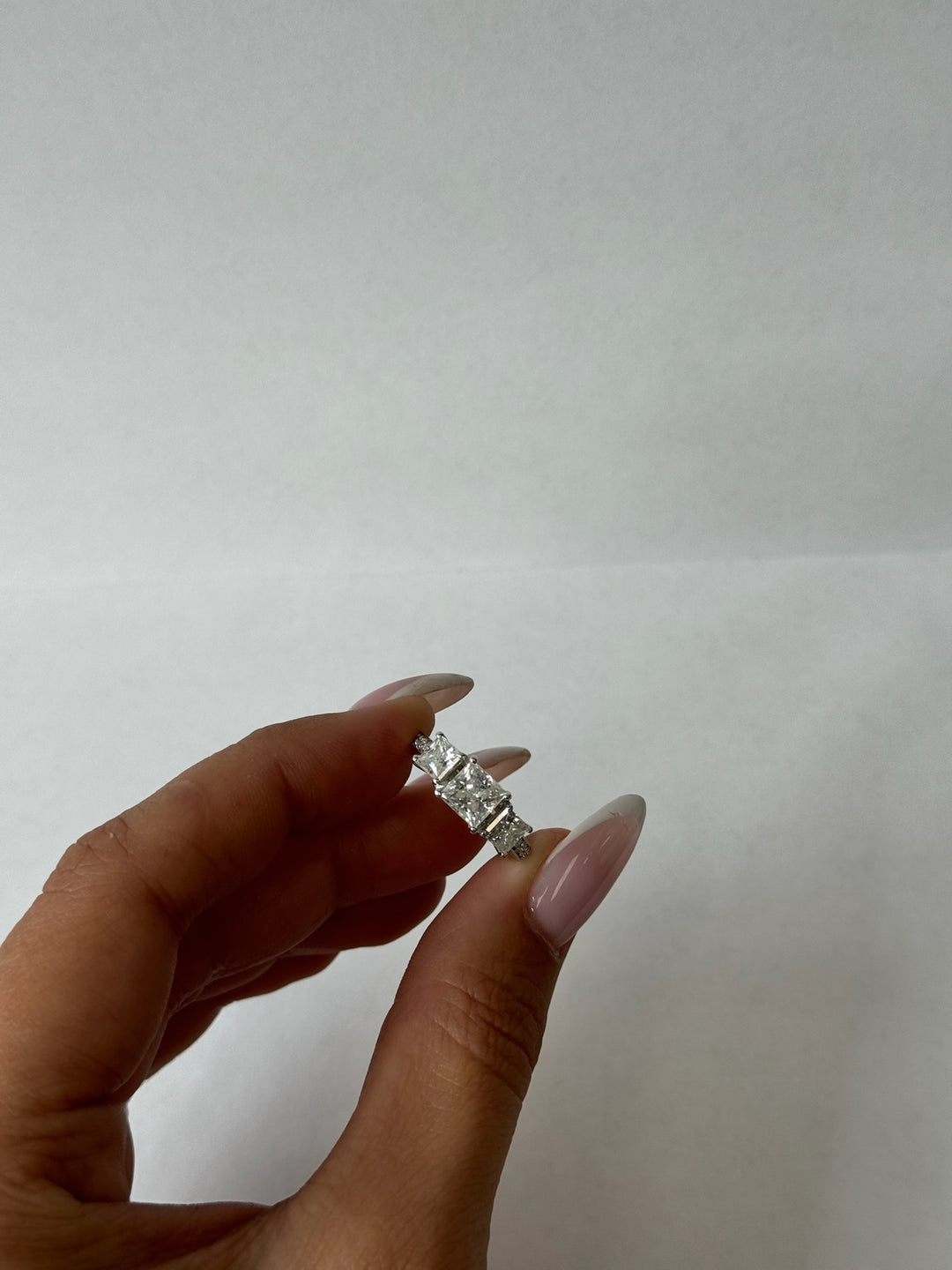 Princess Cut Lab Grown Diamond Engagement Ring With SideStones
