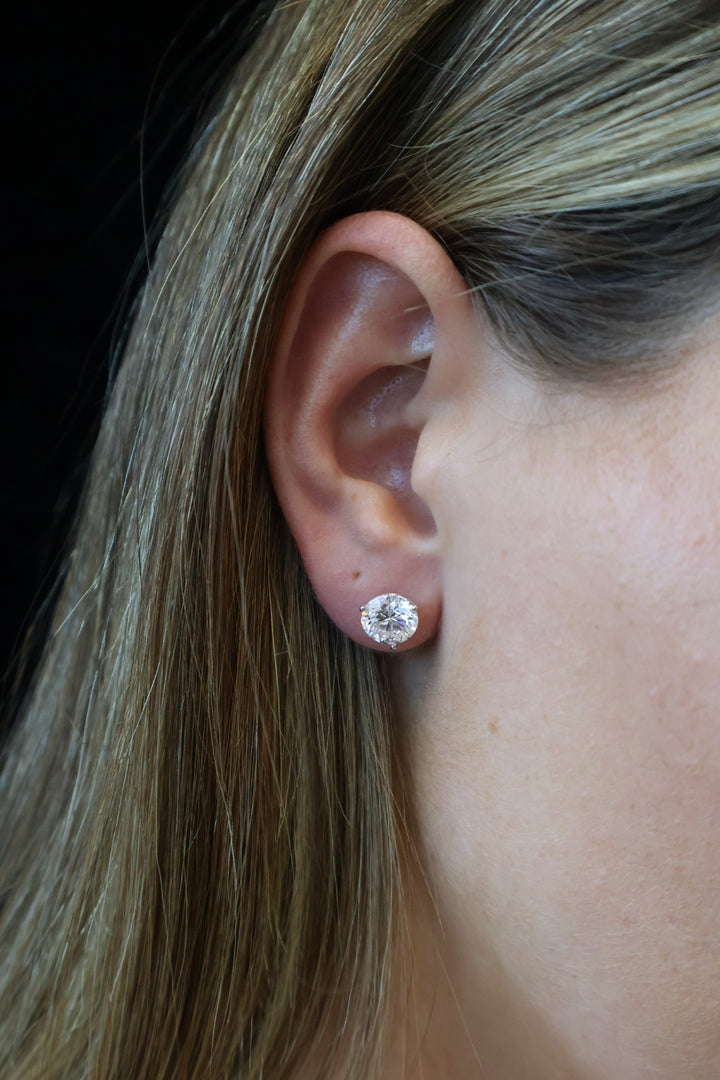 Round Shape Martini Style Lab Grown Diamond Studs