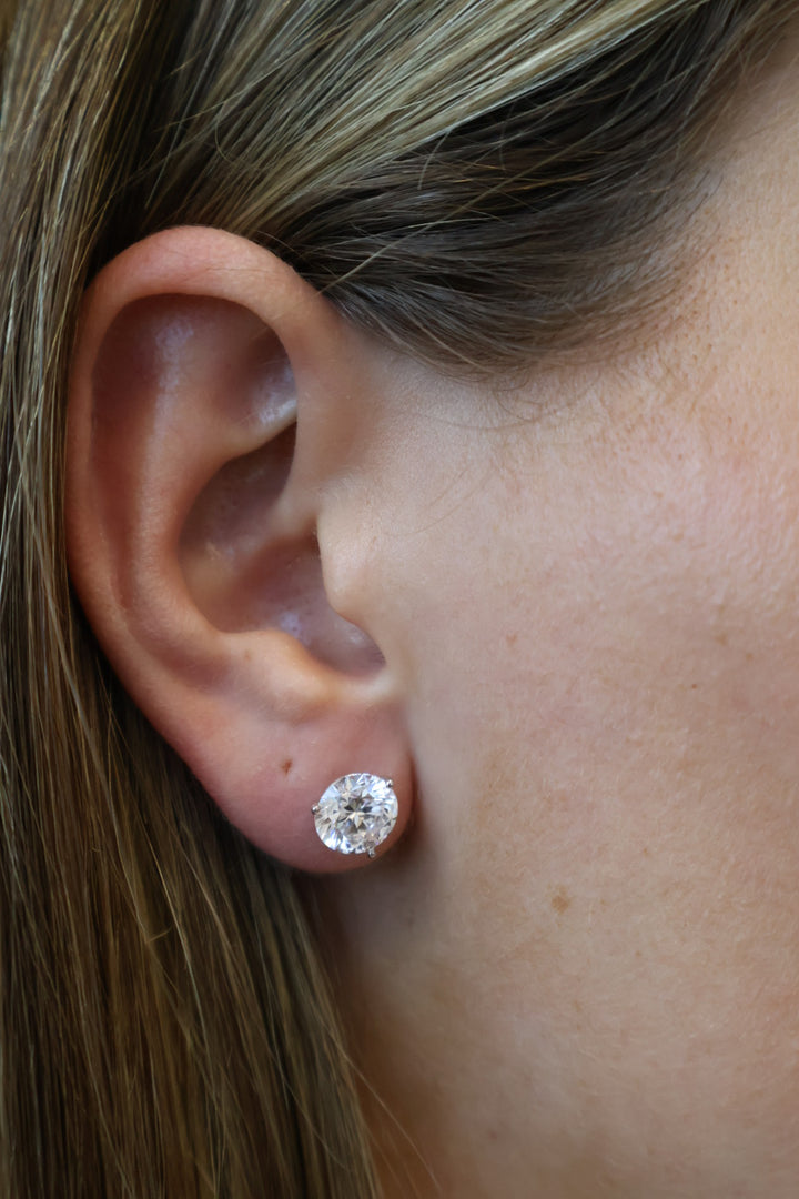Round Shape Martini Style Lab Grown Diamond Studs