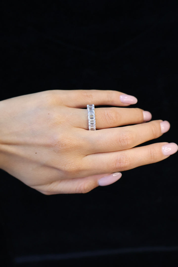 Emerald Cut Lab Grown Diamond Eternity Band
