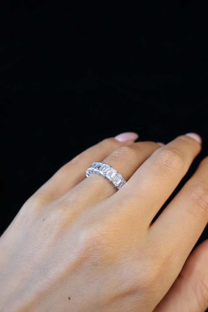 Emerald Cut Lab Grown Diamond Eternity Band