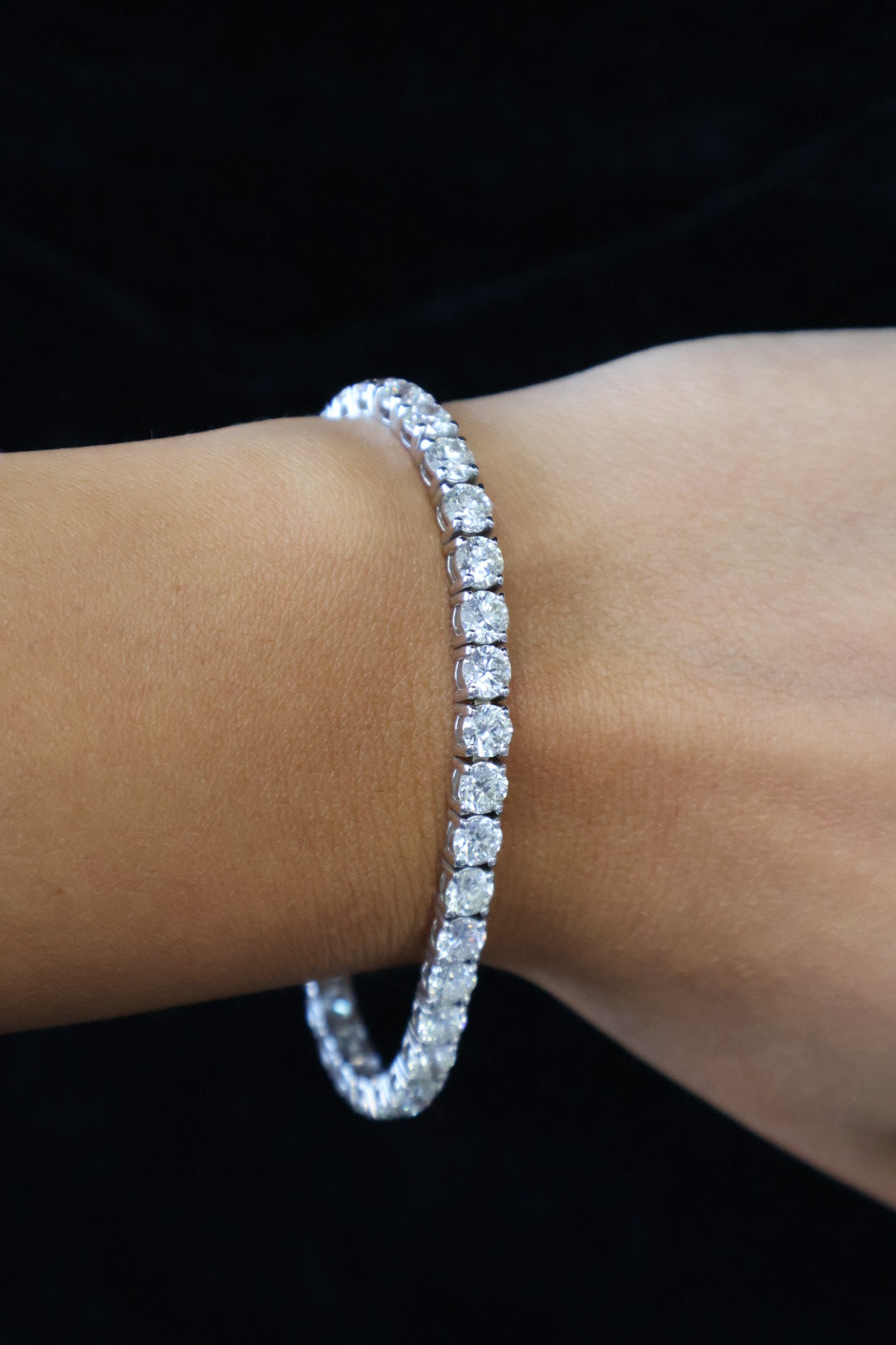 8CT 4 Prong Round Cut Lab-Grown Diamond Tennis Bracelet 14K Solid Gold