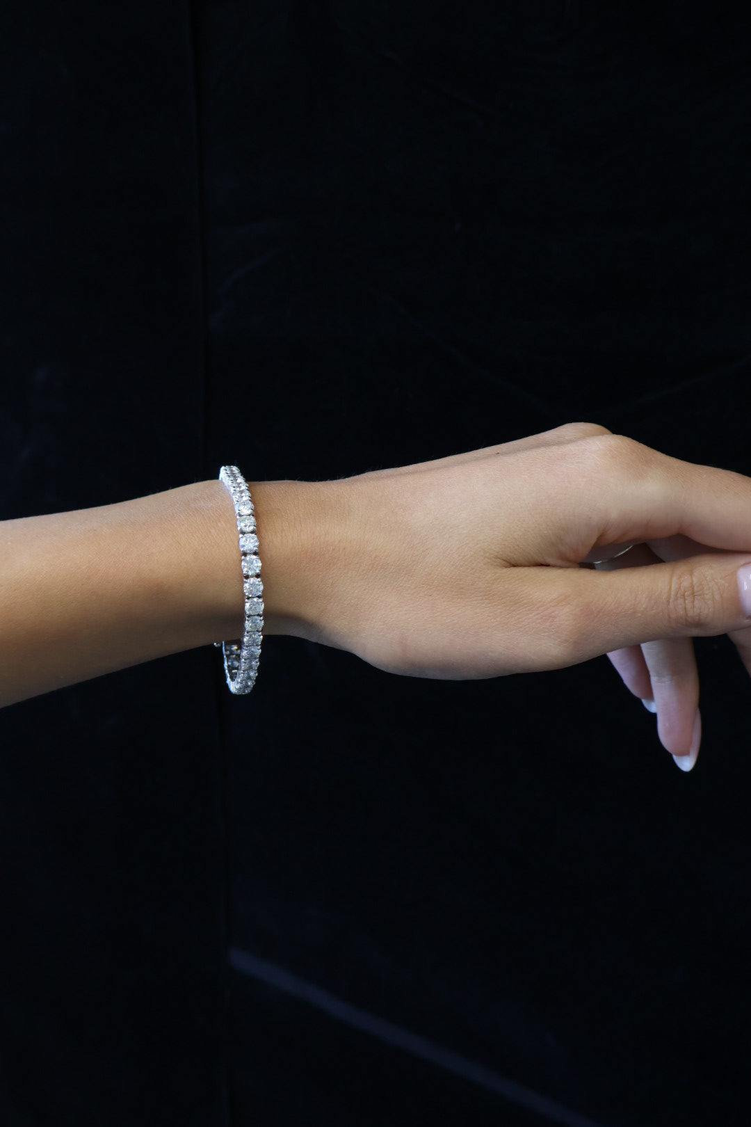 6CT 4 Prong Round Cut Lab-Grown Diamond Tennis Bracelet 14K Solid Gold