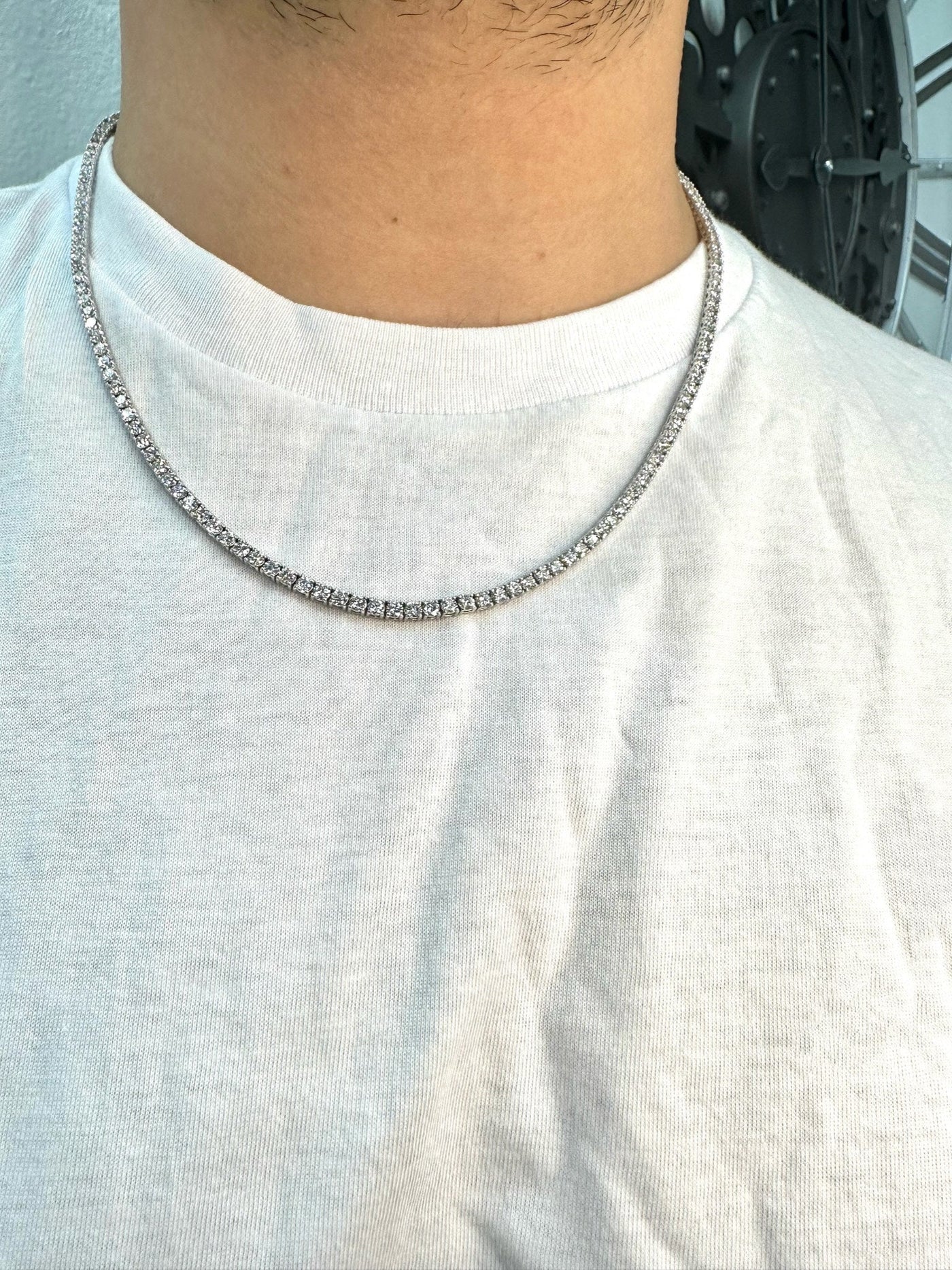 7 CT. T.W. Composite Diamond Tennis Necklace in 14K White Gold - 16