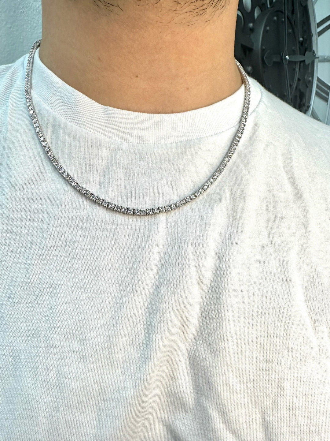 25 Carat T.W. Men's Lab Grown Diamond Tennis Necklace