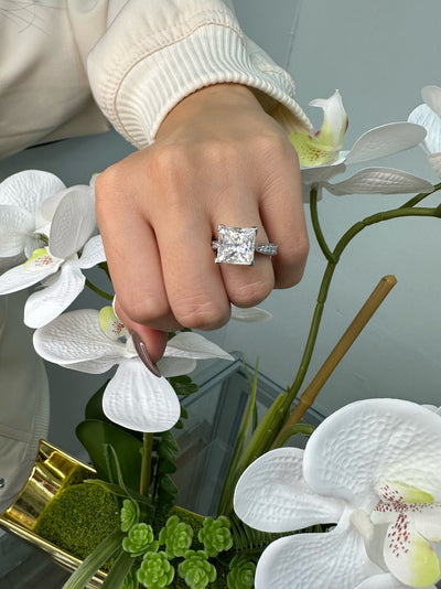 Calgary - Princess Cut Lab-Grown Diamond Engagement Ring with SideStones Channel Setting