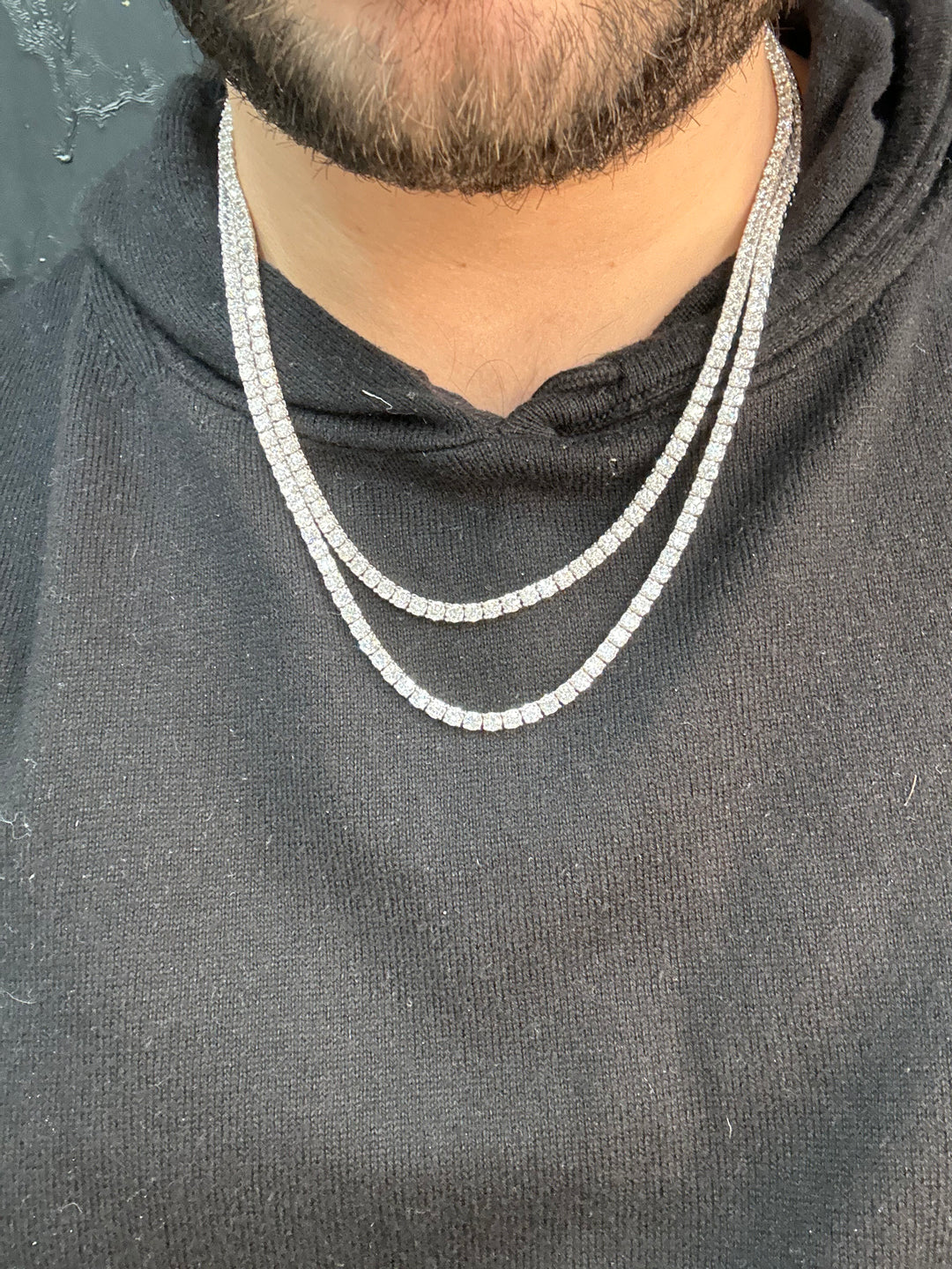 15 Carat T.W.  Men's Lab-Grown Diamond Tennis Necklace