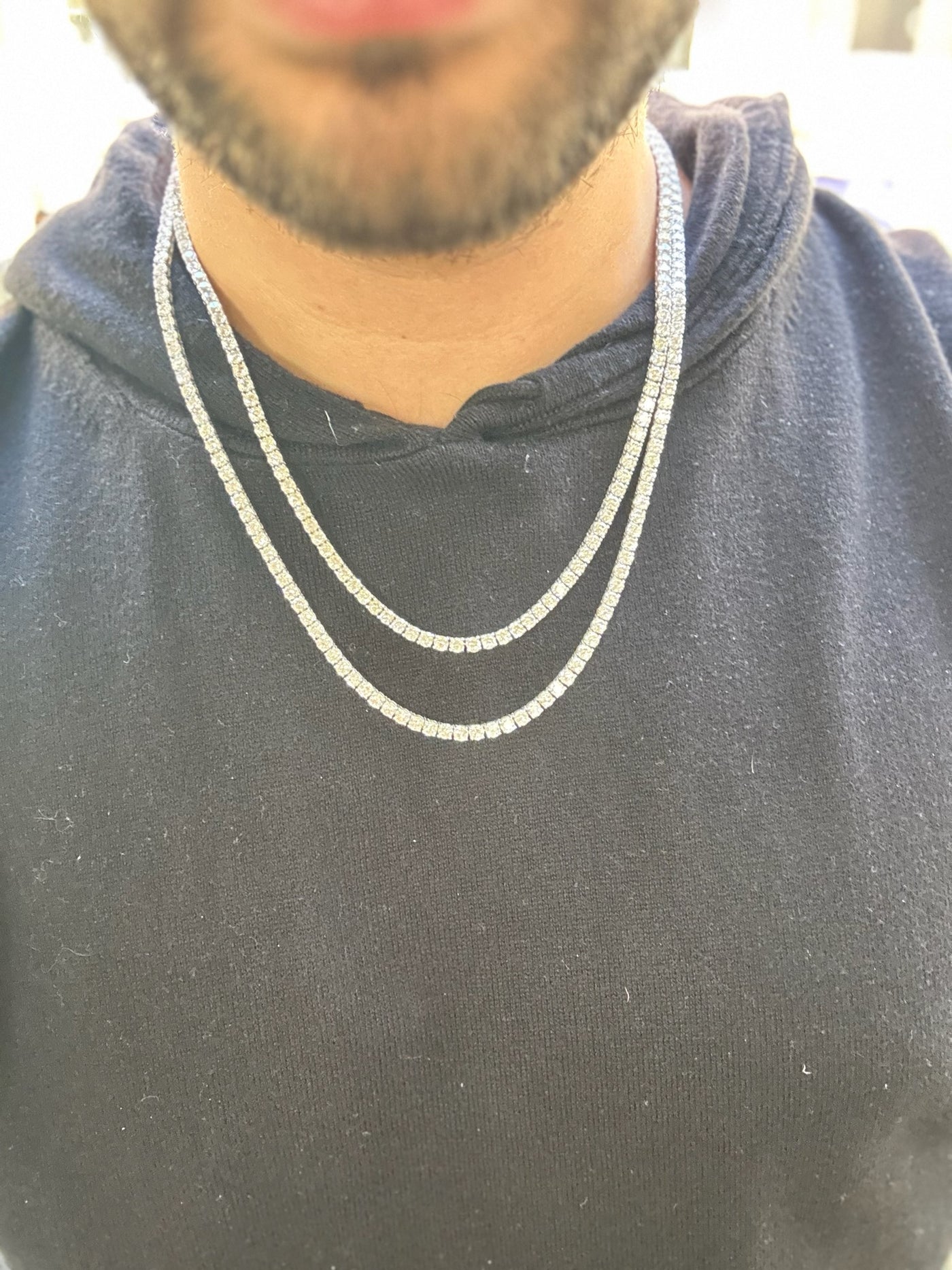 15 Carat T.W.  Men's Lab-Grown Diamond Tennis Necklace