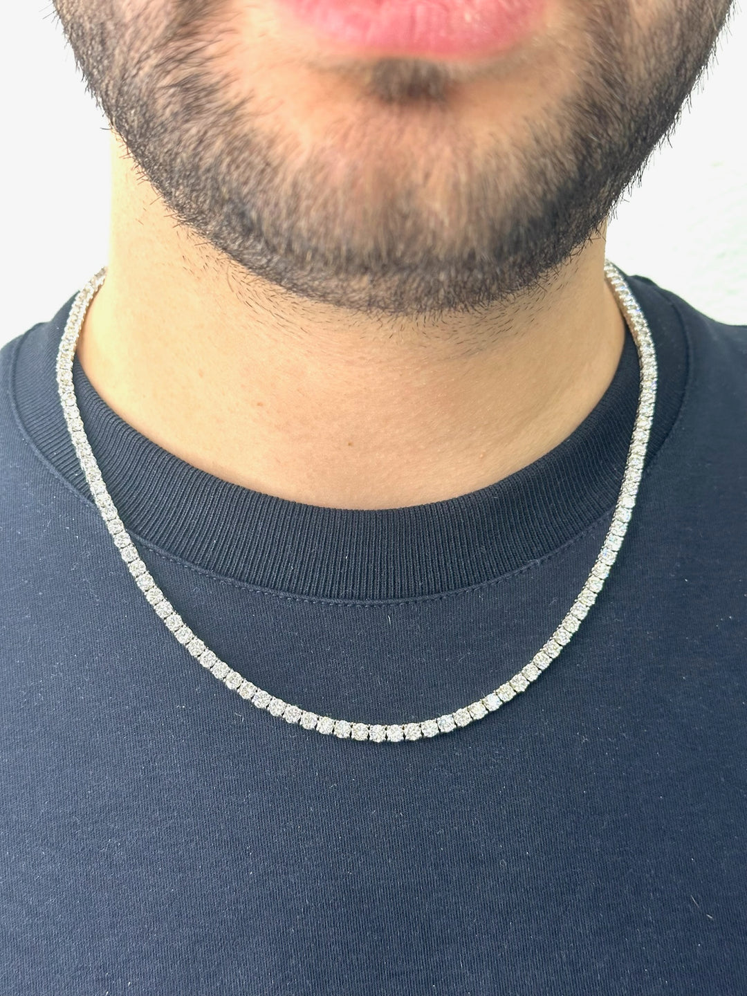 20 Carat T.W. Men's Lab Grown Diamond Tennis Necklace