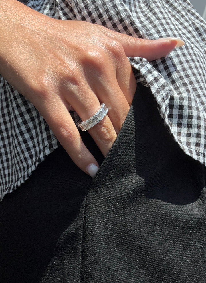 6CT The Lux Emerald Cut Lab Grown Diamond Eternity Band