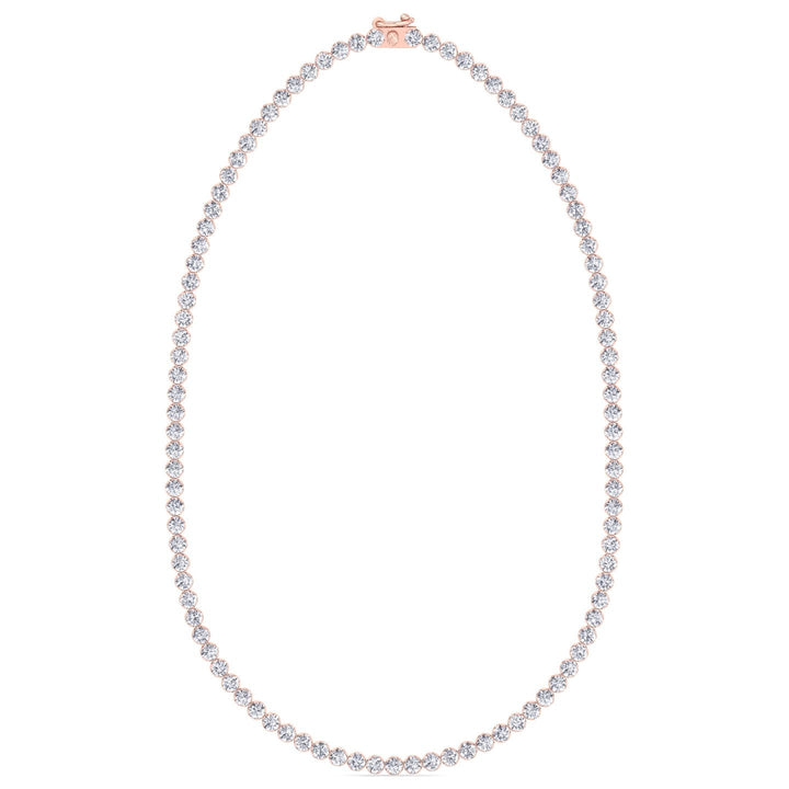 Illusion Round Shape Lab Diamond Tennis Necklace 14K Gold