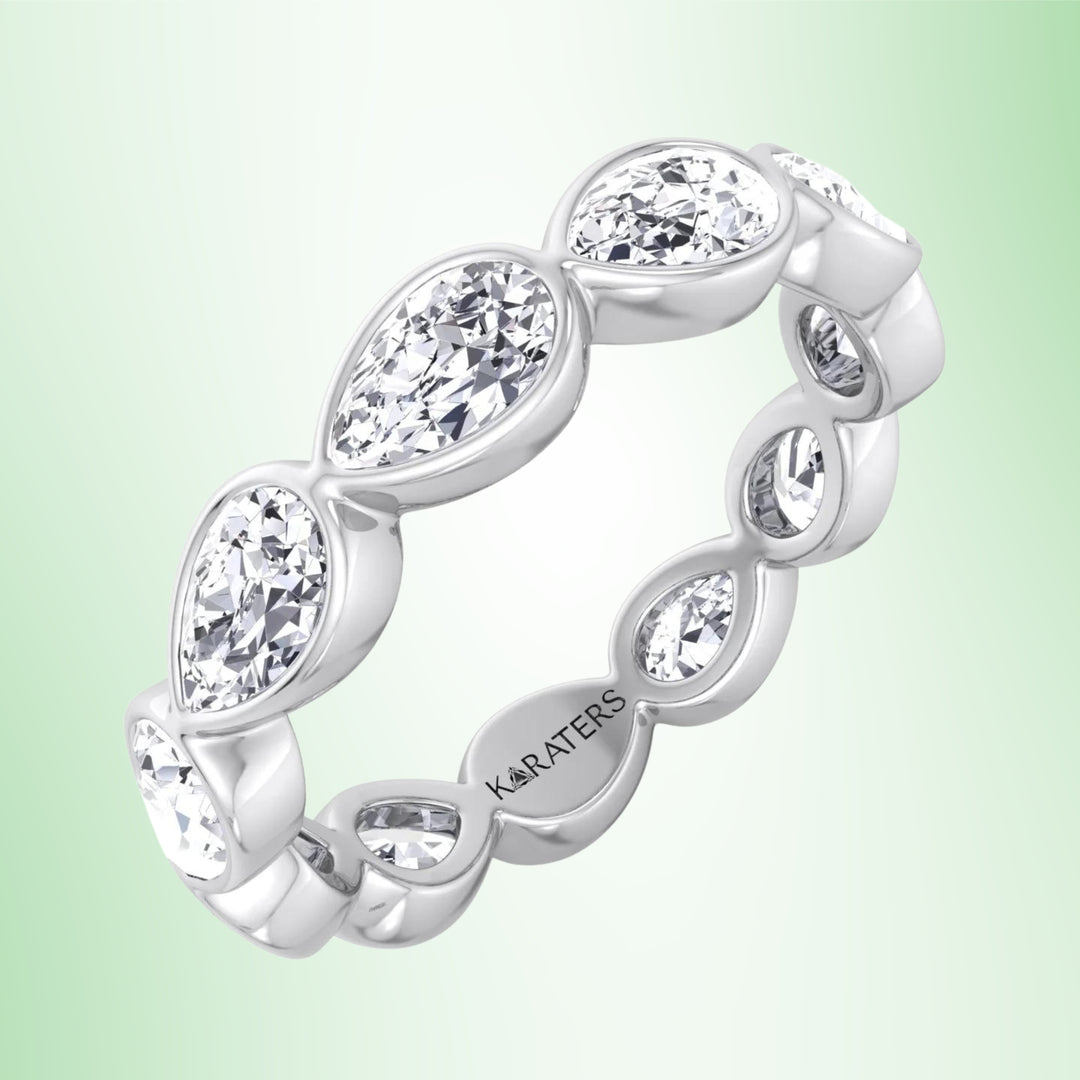 Italy - Bezel Set East To West Pear Shape Lab-Grown Diamond Eternity Band