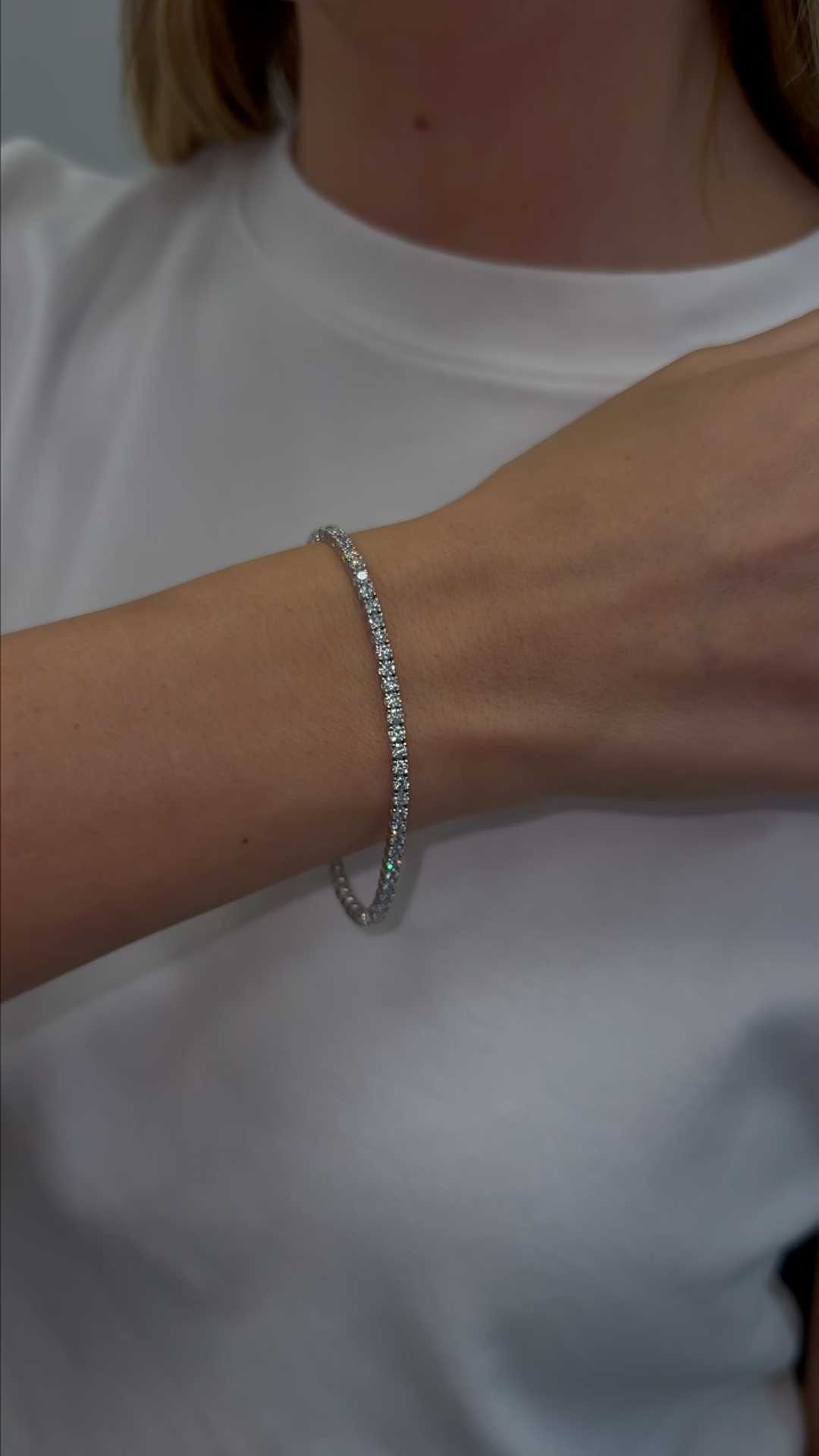 3 carat diamond tennis bracelet by Karaters featuring a continuous row of sparkling diamonds in a timeless fine jewelry design