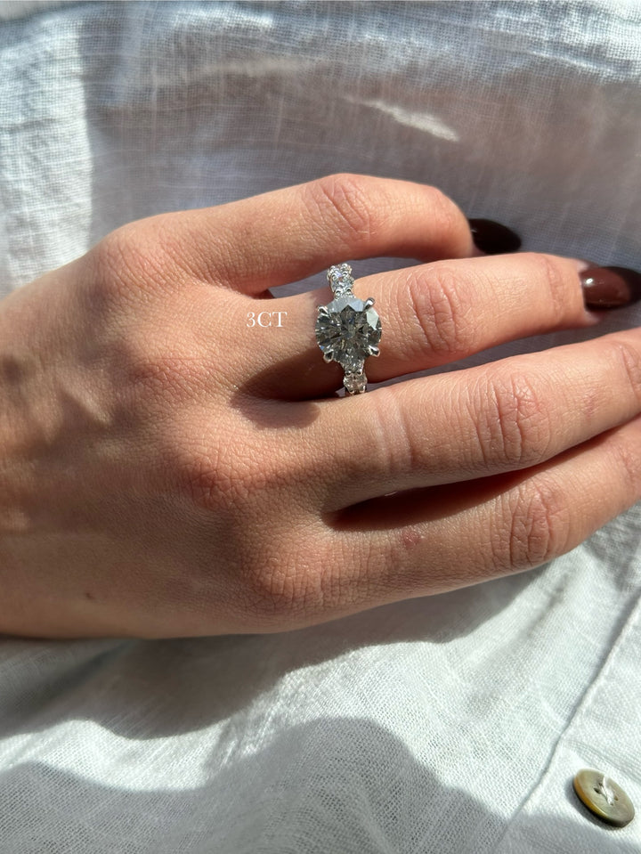 Kessel - Round Cut Eternity Style Lab Diamond Ring, Female, Top