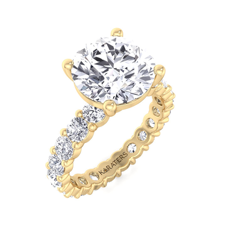 Kessel - Round Eternity Style Lab Diamond Ring, Yellow Gold, Top Down