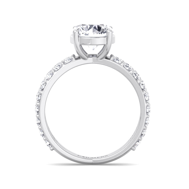 Lelystad - Round Lab Diamond Engagement Ring, White Gold, Profile