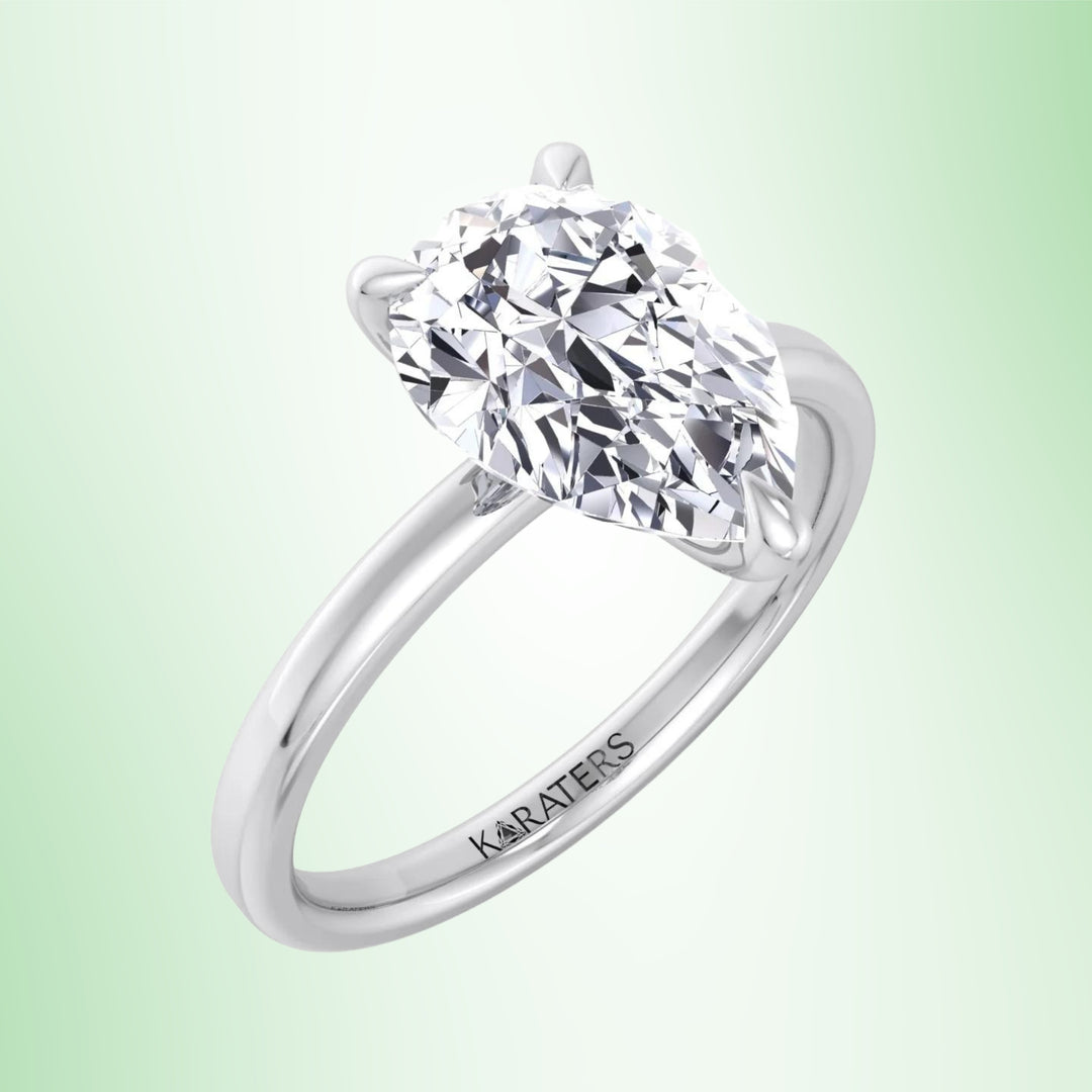 Ligera - Pear Lab Diamond Engagement Ring Sidestones