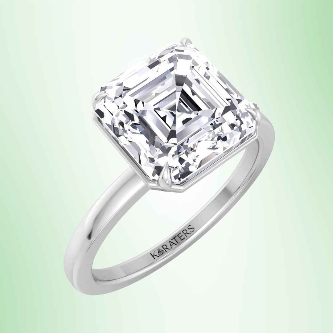 Limette - Asscher Lab Diamond Solitaire Engagement Ring