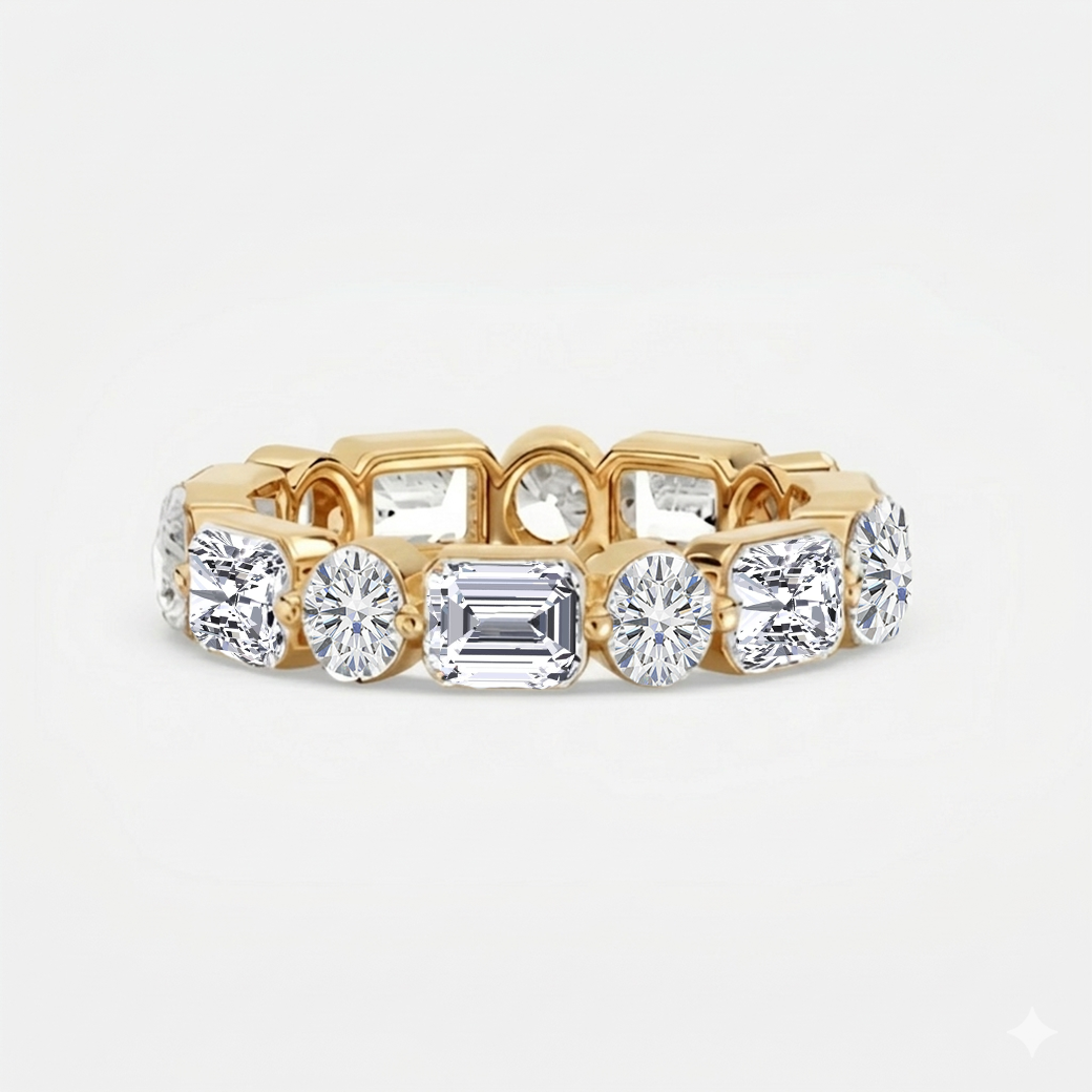Multi Shape Lab-Grown Diamond Eternity Band YG2