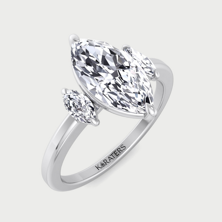 Marquise Cut Solitaire Lab Grown Diamond Engagement Ring