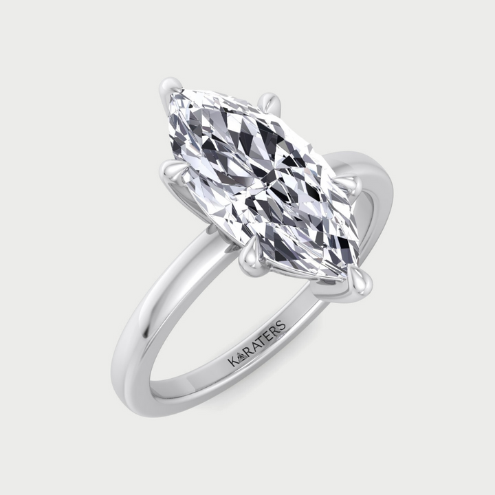 Marquise Shape Lab-Grown Diamond Solitaire Engagement Ring