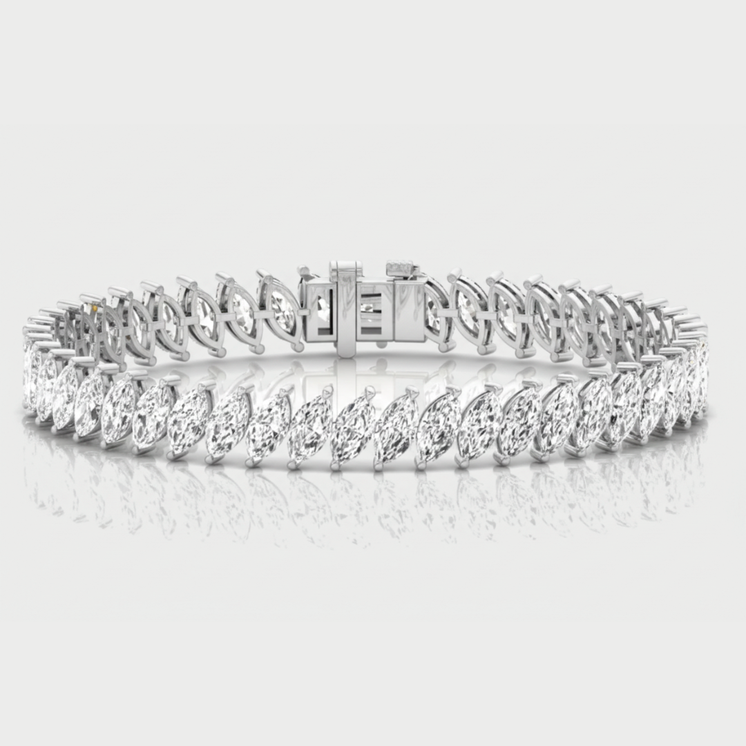 Marquise Shape Lab Grown Diamond Tennis Bracelet