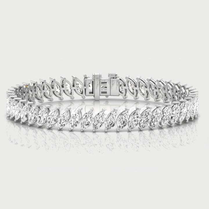 Marquise Shape Lab Grown Diamond Tennis Bracelet