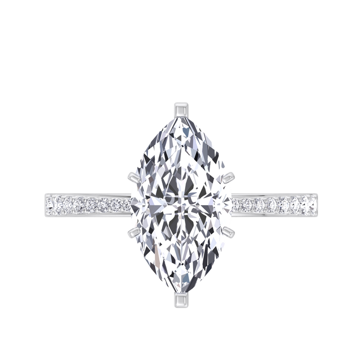 Marquise Cut Lab Diamond Engagement Ring