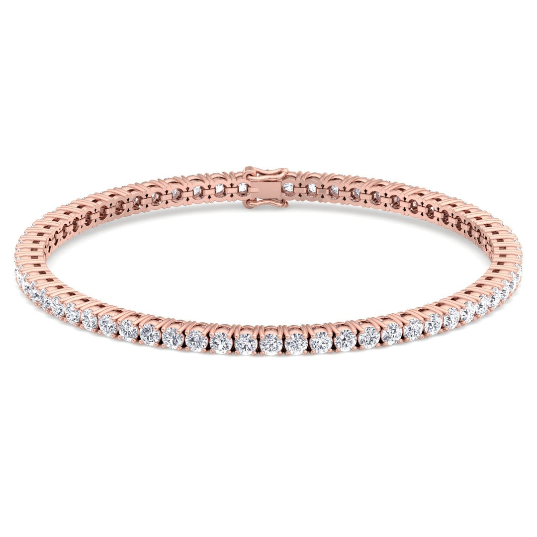 Men Lab Diamond Tennis Bracelet Rose Gold