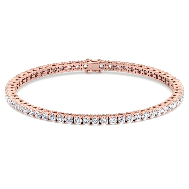 Men Lab Diamond Tennis Bracelet Rose Gold