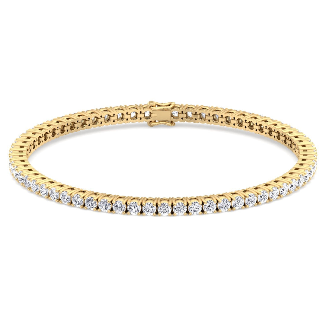 Men Lab Diamond Tennis Bracelet Yellow Gold