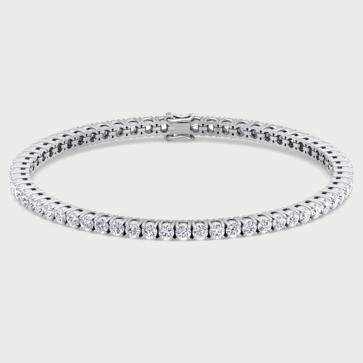 Men Lab Grown Diamond Tennis Bracelet 14K Solid Gold