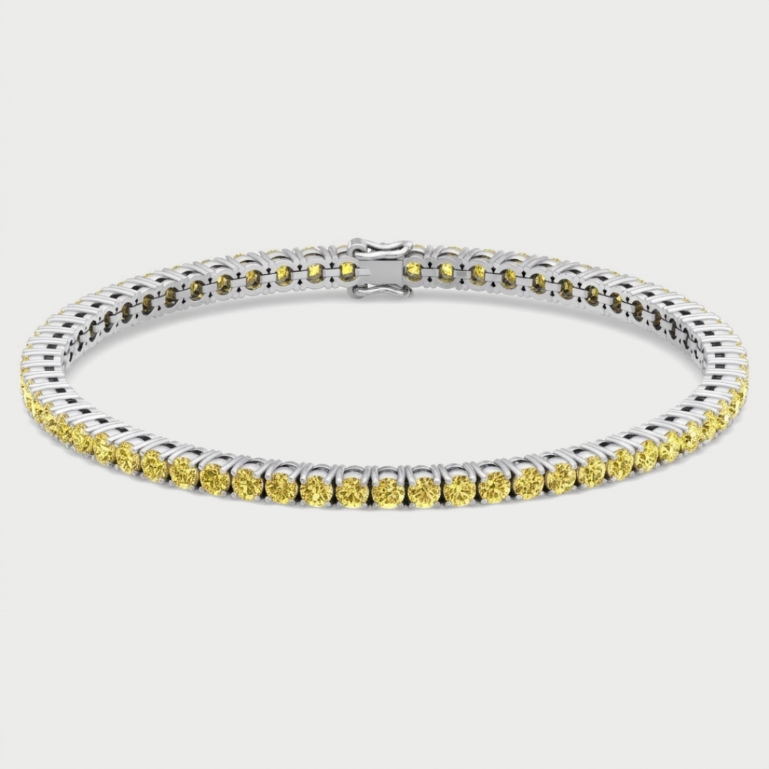 Men's Fancy Yellow Lab Grown Diamond Tennis Bracelet