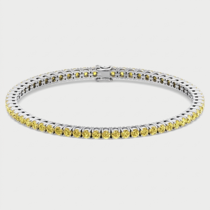 Men's Fancy Yellow Lab Grown Diamond Tennis Bracelet