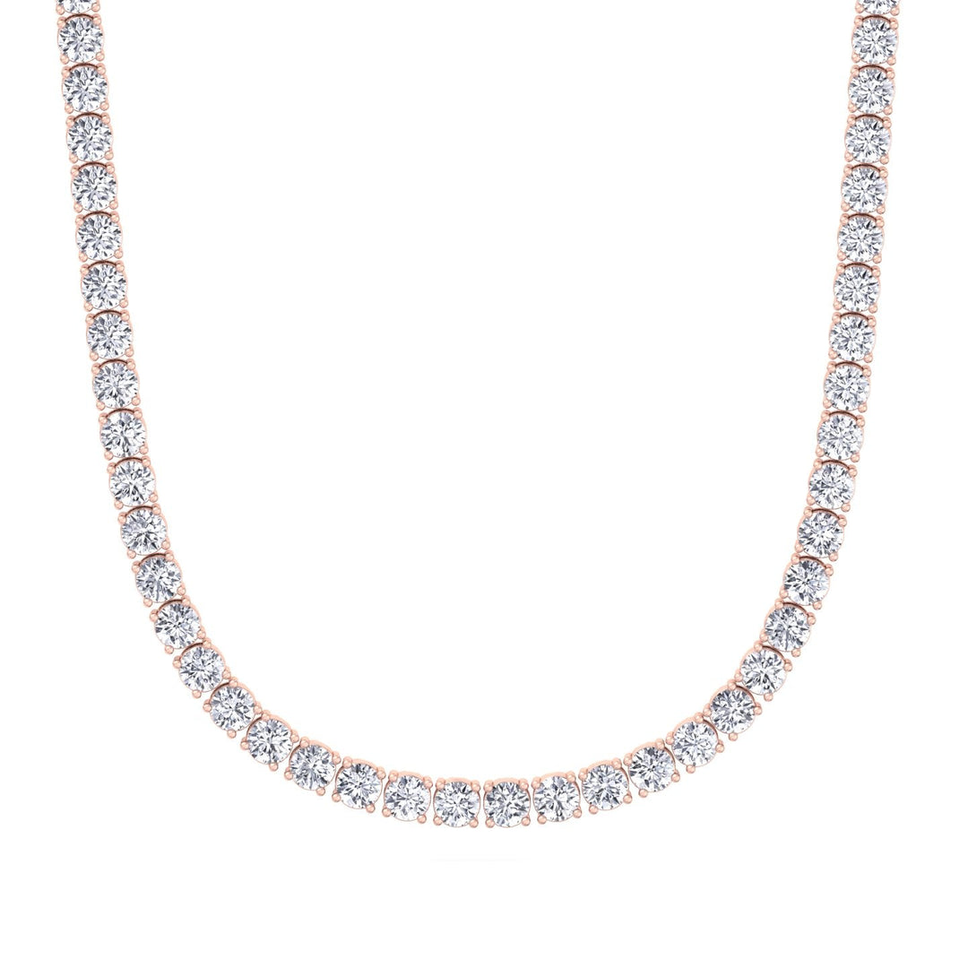 Men’s Lab Grown Diamond Tennis Necklace Chain 18K Rose Gold