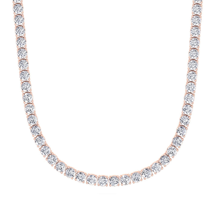 Men’s Lab Grown Diamond Tennis Necklace Chain 18K Rose Gold
