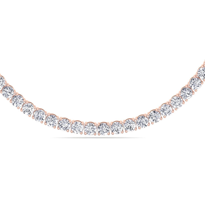 Men’s Lab Grown Diamond Tennis Necklace Chain 18K Rose Gold, Close Up