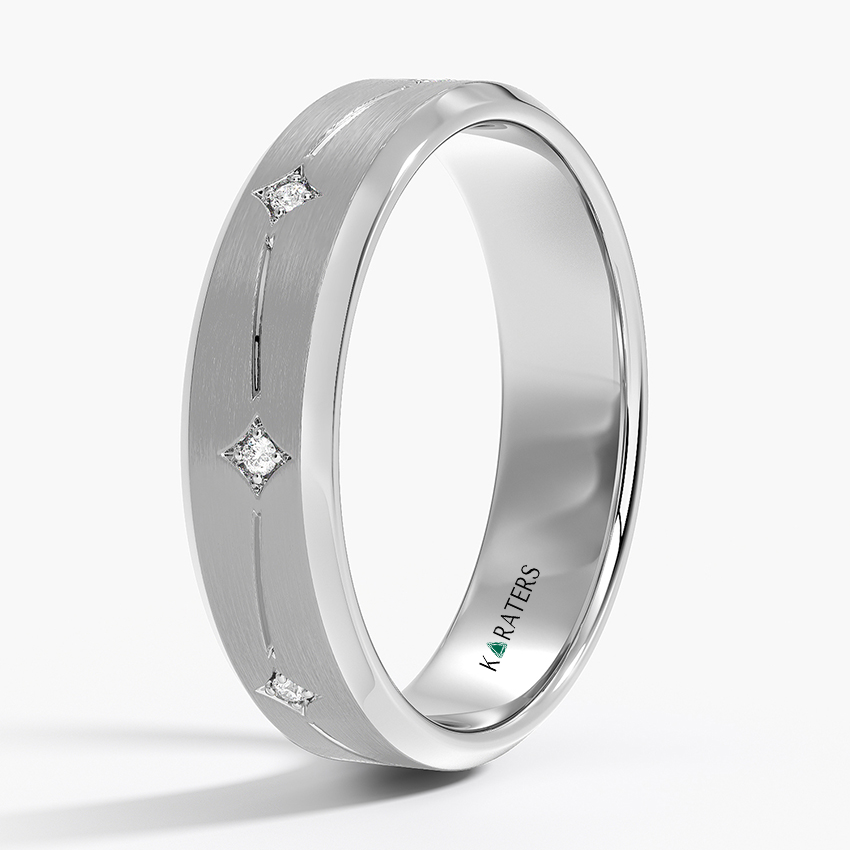 Constellation Groove Lab Grown Diamond Men's Wedding Band  WG