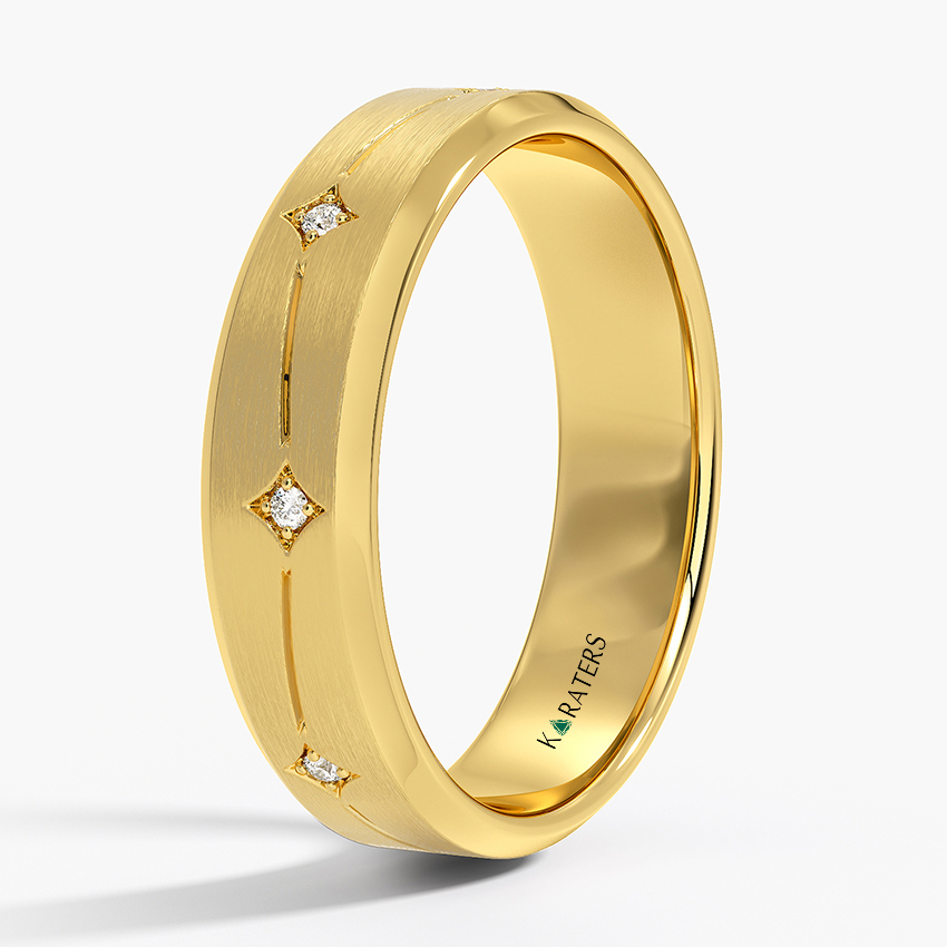 Constellation Groove Lab Grown Diamond Men's Wedding Band  YG