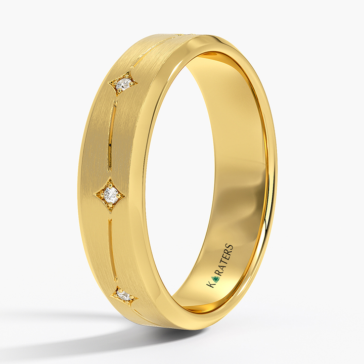 Constellation Groove Lab Grown Diamond Men's Wedding Band  YG
