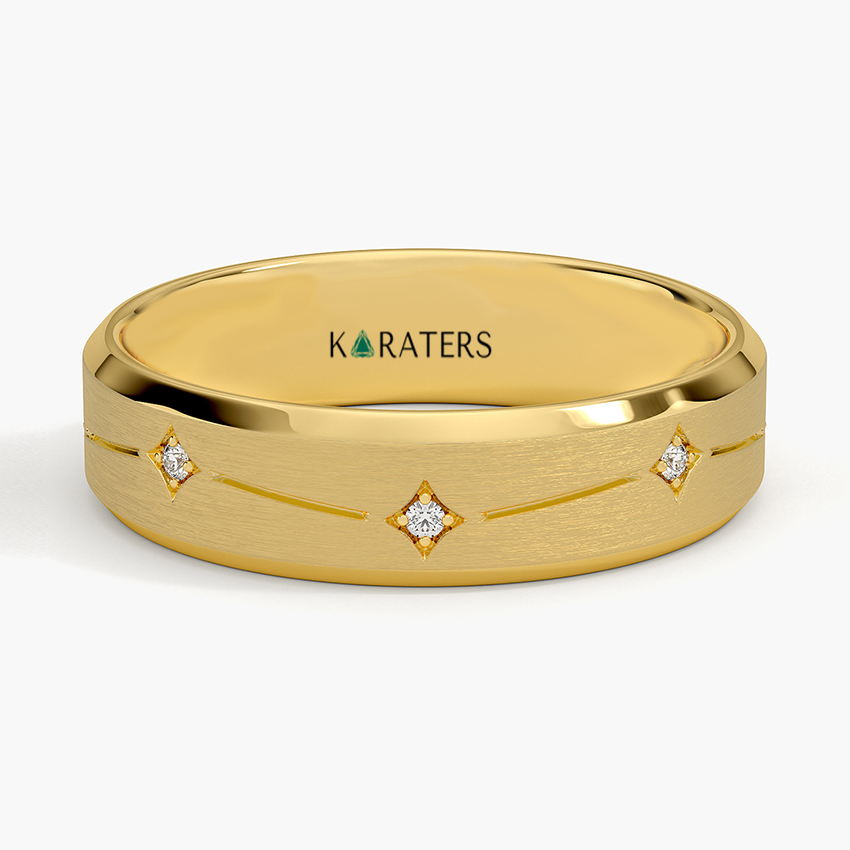 Constellation Groove Lab Grown Diamond Men's Wedding Band  YG 2