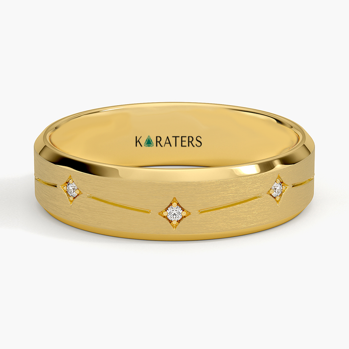 Constellation Groove Lab Grown Diamond Men's Wedding Band  YG 2