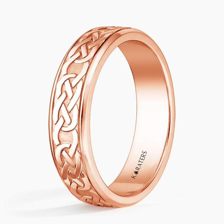 Eternity Knot Pattern Men's Solid Gold Band  RG 