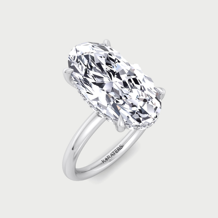 Moval Lab Grown Diamond Engagement Ring with Hidden Halo