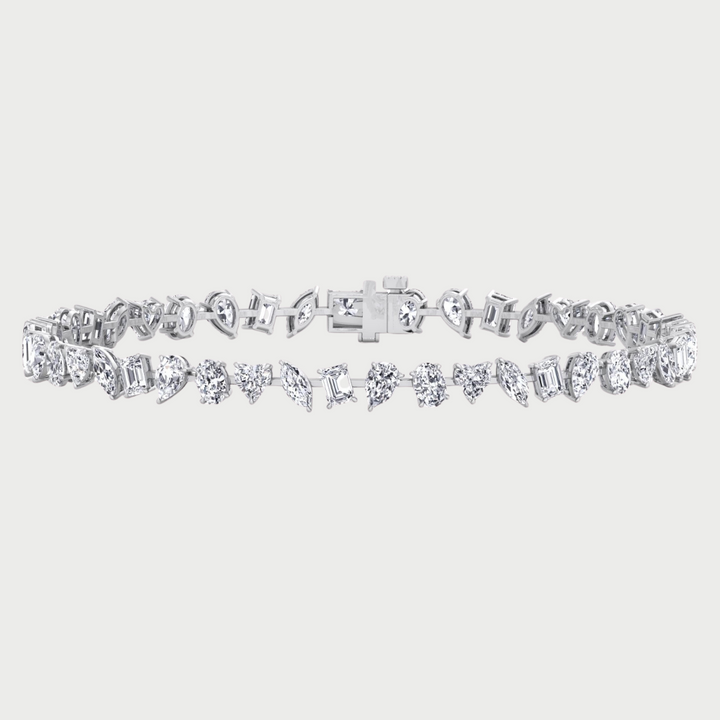 Multi Stone Lab Grown Diamond Tennis Bracelet 